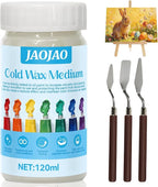 JAOJAO Cold Wax Medium, Watercolor Sealer Cold Wax Increases Consistency and Plasticity Avoid Pigment Discoloration Brightening for Oil Painting and Watercolor Sealing Easter Supplies, 120ml