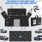 Back Seat Extender for Dogs-Large Space, with Blankets, Hard Bottom Dog Car Seat Cover for Back Seat, Sturdy Backseat Extender for Dogs, Waterproof Dog Hammock for Car, SUV, Truck, Black