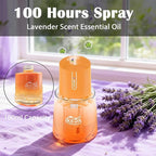 Ikeda Fragrance Smart Car Air Freshener,100ml Essential Oil Diffuser Aroma Diffuser, 3 Mode Adjustable Mini Scent Spray for Car with Touch Switch, Automotive Humidifier for Gift(Orange, Lavender)