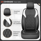 Coverado Automotive Seat Covers, Car Seat Covers Full Set, Car Seat Cover, Waterproof Seat Covers, Car Seat Protector Car Seat Cushion Interior Truck Accessories Universal Fit Most Cars, Black&White