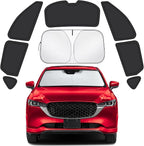 Car Window Shades for Mazda CX-5 2017-2025 Accessories - Full Set 8PCS Side Window Sunshades with Memory Frame & Blackout Fabric, Privacy UV Shield for Camping/Travel