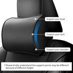 Car Headrest Pillow, Soft Memory Foam Car Neck Pillow with Adjustable Strap, Removable Breathable Cover for Long Drives & Office (Black, Pack of 2)