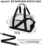 Small Gym Bag Carry On Bag - 12 in Mini Duffle Bag Lightweight for Overnight Travel(Beige)