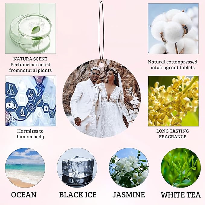 Custom Car Air Fresheners Bulk 10–100 PCS, Personalized Double-Sided with Photo Text Logo, Wholesale Auto Air Freshener for Wedding Party Business Promotion Gifts (Personalized, 10PCS-Circular)