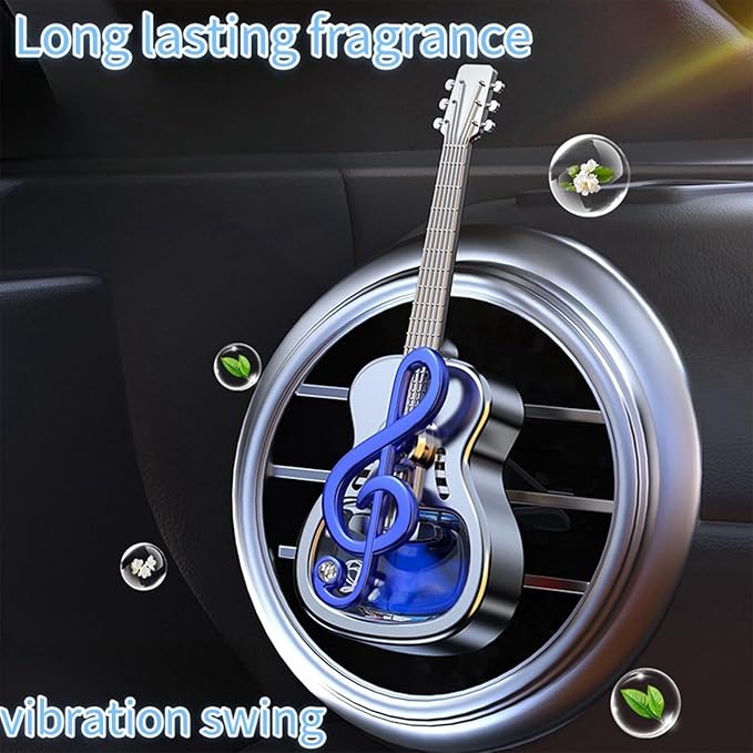 Guitar Shape Aromatherapy Diffuser,Guitar Car Air Freshener Vent Clips,Car Air Conditioner Decorations Clip Accessories,car essential oil diffuser vent clip (Red, Dragon)