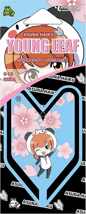 Tree Frog Young Leaf Sakura cherry blossom scent 8-Pack, Japan Asuna Haiku, Car Hanging Air Freshener Treefrog
