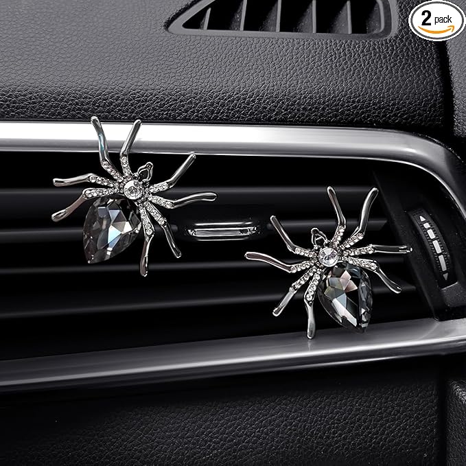 Mlulixis 2 Pack Luxury Car Vent Clips Air Freshener Exaggerate Spider Air Fresheners for Car Vent Accessories Aesthetic Cool Car Accessories