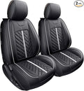 Tomatoman Tacoma Seat Covers Custom Fit for Tacoma 2005-2023 2024 2025 2026 Truck Access Crew Double Cab TRD Offroad Limited SR5 V6 Pickup Waterproof Faux Leather Car Cushions(2 PCS Front/Black-White)