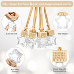 24 Pcs Star Shaped Car Fragrance Diffuser Bottle Bulk - Appreciation Gifts Set Hanging Glass Diffusers with Inspirational Message for Coworker Teacher Staff Thank You Gift (Team)