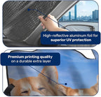 GENANY Cute Corgi Dog Group Funny Windshield Sun Shade for Car SUV Truck (55x30 Inches), Sun Shade Windshield for Windows,Protector Blocks UV, Spring Car Decor