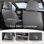 Coverado Car Seat Covers Front, Seat Covers for Cars, Waterproof 2-Pack Car Seat Cushions, Leather Carseat Seat Protectors, Universal Seat Covers Fit for Most Sedans SUV Pick-up Trucks(Gray&Purple)