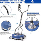 MEKOH Pressure Washer Surface Cleaner 20'', 4500PSI Power Washer Surface Cleaner Attachment with Wheels, Pressure Washer Accessory for Driveway Sidewalk Curb Deck Patio Cleaning, 3/8'' Quick-Connect