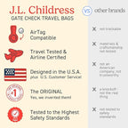J.L. Childress Gate Check Bag for Single & Some Double Strollers - Travel Bag for Airplane, Fits Most Standard Baby Strollers, Airport Accessories for Gate Check, Flying Essentials - Red
