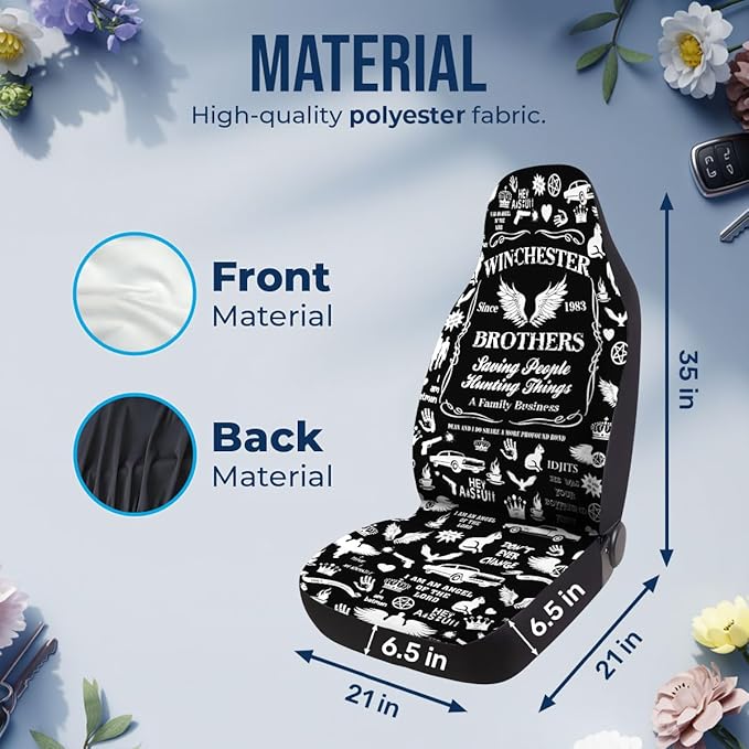 GENANY Horror TV Series Car Seat Covers Set of 2, Breathable Front Seat Covers for Truck Sedan SUV, Fantasy Movie Car Accessories, Horror Gift for Women Men