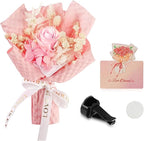 Mini Flower Bouquet Car Air Vent Clips - Decorative Rose Bouquet with Fragrance Diffuser for Car Air Vent Dashboard, Floral Romantic Auto Pink Car Accessories Gift for Women (Pink)