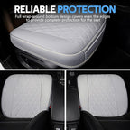 wuyaoyao Leather Car Seat Bottom Covers, Anti-Slip Front Seat Covers for Car, Auto Seat Cover Cushion Pad, Full Wrap Bottom Auto Seat Protector with Pocket Suitable for Most Vehicles (Gray)