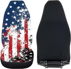 ELEQIN America Flag 2 Pack Front Car Seat Covers Universal Seat Protector Car Interior Decor Mat Covers for Auto SUV Van Truck Car Interior Decor