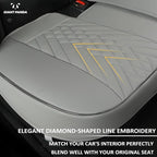 GIANT PANDA Premium PU Leather Rear Car Seat Cover Protector, Luxury Adjustable Anti-Slip Bottom Bench Seat Cover (49~59''),Fits 90% of Vehicles, Back Seat Cover, Grey