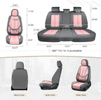 Coverado Seat Covers, Car Seat Covers Full Set, Leather Seat Covers for Cars, Car Seat Protector, Gray Car Seat Covers Front Seats and Back Seats Universal Fit for Most Cars Pink