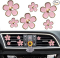 Daisy Air Vent Clips - 6 Pcs Cute Flower Air Conditioning Outlet Clip Car Air Fresheners Vent Clips Interior Decor Charm Cute Car Accessories for Women Girls + Mask Hook(Pink)