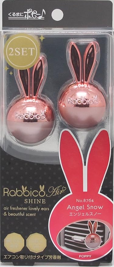 Rabbico Rabbit Air Shine Car Vent Clip Air Freshener Angel Snow Scent, 2-pcs, Angel Snow scent is a Luxurious floral fruity blend complemented by amber and vanilla scents