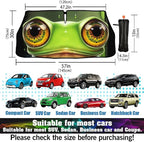 Socira Funny Frog Car Windshield Sunshade Umbrella Foldable Frog Eye Umbrella Sun Shade Windshield Cover Sunshade Frog Car Accessories Blocks Uv Rays Keeps Cool (57" X 30")