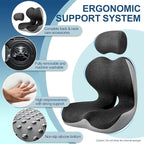 Truck Seat Cushion for Long Driving, Cushion for Car Seat Driver for Comfort, Made of Memory Foam, for Tailbone, Back, and Sciatica