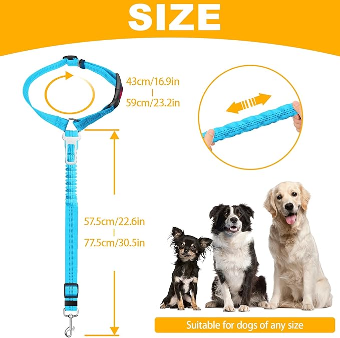 2-Pack Dog Car Seat Belt, 3-in-1 Headrest-Mounted Dog Seatbelt for Car, Adjustable Nylon Pet Safety Leash with Elastic Buffer & Reflective Stitching, Durable Car Harness for Dogs Fits Most Vehicles