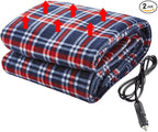 Big Hippo Electric Car Blanket, Heated 12-Volt Polar Fleece Electric Blanket Travel Throw for Car, Truck, SUV, RV - Great for Winter, Home, Road Trip and Camping Use (58"x41")