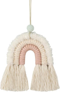 BOHO GARDEN Macrame Rainbow Charm - Essential Oil Diffuser for Cars, Baby Nursery, Children's Bedroom & Home Decor - Colorful Decorative Hanging Air Freshener & Accessories - 3x3.5 - Soft Pink