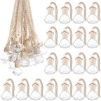 50 Pcs/Set,8ml Hanging Car Air Freshener Diffuser,Empty Clear Glass Essential Oil Fragrance Perfume Diffuser Pendant Glass Vials with Wooden Caps & Hanging String,Diamond Shaped Style
