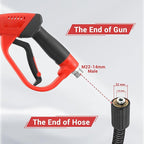 Tool Daily Pressure Washer Gun and Hose Kit, 25 FT Power Washer Hose and Replacement Wand Extension, 5 Nozzle Tips, M22-14 Fitting, 3600 PSI