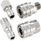 4 PCS Pressure Washer Coupler Quick Connect Fittings，1/4 in NPT Female and Male Thread (Premium Pressure Washer Hose Adapter Set), Stainless Steel Hose Connector, 2 Set