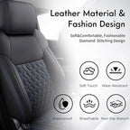 Huidasource Tacoma Front&Back Car Seat Covers, Automotive Seat Cushion Fit for 4th Gen Toyota Tacoma 2024-2026 Double&Crew Cab Trailhunter SR SR5 Limited TRD Sport/Off Road (Full Set/Black&Blue)