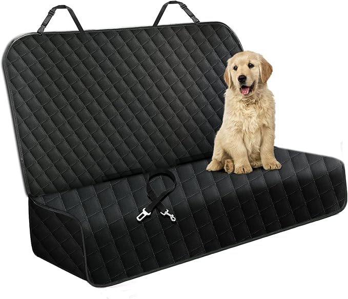 Meolsaek Dog Car Seat Cover for Back Seat, Scratch Proof Nonslip Pet Car Seat Cover, 4 Layers Waterproof Heavy Duty Back Seat Pet Cover for Dogs with Storage Bag (Bench)