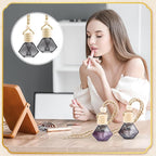 20 Pack Black Hanging Car Air Freshener Bottle Empty Car Essential Oil Diffuser Bottles Pendant Black Glass Perfume Bottles Aromatherapy Fragrance Bottle Auto Ornaments Decor (diamond)