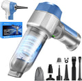 Mini Vacuum Cleaner, 3 in 1 Car Vacuum Cleaner High Power, 15000PA Powerful Suction, Air Duster, 7500mAh, Adjustable Small Vaccum Portable Cordless for Cars,Desktop,Home- Light Blue