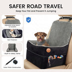 Elevated Dog Cat Car Safety Seat - Waterproof,Black
