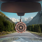 Wood Car Air Freshener — Handmade Car Air Freshener — Captain Shield Designed Fragrance Oil Diffuser in Wooden Gift Box — Aromatherapy Gift Set with Coffee Beans Fragrance Oil - 10 ml