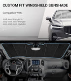 Windshield Sun Shade for Jeep Wrangler JL 2018-2026, Gladiator 2020-2026 Front Window Sunshade - AstraGuard