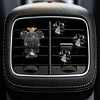 Black Daisy & Bear Air Vent Clips, 4 Pcs Bling Flower Car Air Fresheners Diamond Car Diffuser Car Interior Decor Charm Cute Car Accessories Car Decoration for Women + Cute Butterfly Mask Hook