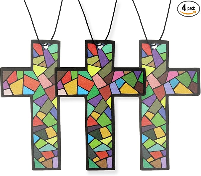 Fresh Fresheners Cute Funny and Aesthetic Car Air Fresheners 4-pack Scented With Premium Oils (Cross)