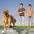 AUROTH Heavy Duty Bungee Dog Leash for Large Breed Dogs, No Pull for Shock Absorption with Car Seat Belt, 2 Padded Handles 4.5Foot 6Foot Training Dog Leash Orange