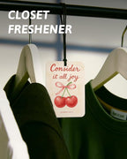Trendy Peach Lemon Orange Cherry Christian Car Air Freshener 4 Pcs, Cute Fruits Religious Hanging Air Freshener for Cars Closet Drawer Books, Girly Car Accessories Mirror Decor for Women