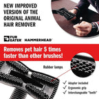 Vacuum Cleaner Brush Attachment for Removing Pet Hair (2.0 Improved Version) Cats & Dogs Lint Remover for Furniture, Carpets, Car Detailing, Universal Fit with Adapter 1 1/4 and 1 3/8 inches
