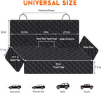 Dog Car Seat Cover, Back Seat Cover for Dogs Pet Car Seat Protector Waterproof Bench Car Seat Cover, Non-Slip Reat Seat Cover fits Middle Armrest for Most Cars Trucks SUVs - Black