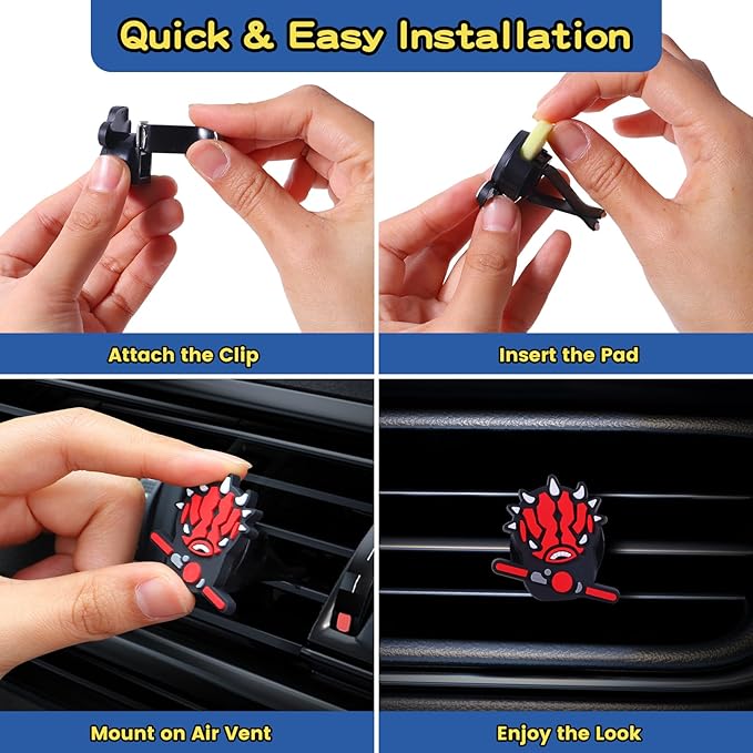Air Vent Decoration - Cute Super Hero Decorative Vent Clip for Cars, Bedroom or Office [Darth Maul]