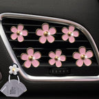 6 PCS Daisy Car Decorations, Cute Flower Air Vent Clip Dashboard Outlet Freshener Clips Interior Decor Charm Accessories for Girls Women (Pink), Count (Pack of 1)