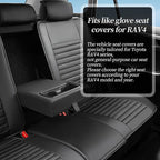 Fit RAV4 Car Seat Covers Set for Toyota RAV4 2019-2024 2025 Hybrid SE/XSE/LE/XLE/XLE Premium/Limited Automotive Cushion Protector Replacement, Waterproof Faux Leather(Full Set,Black)