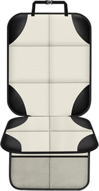 Car Seat Protector 1 Pack Car Seat Cushion Mat Thickest Padding,Waterproof 600D Fabric Car Seat Covers for Non-Slip Backing Mesh Pockets for Baby and Pet (Beige, 1 Pc)